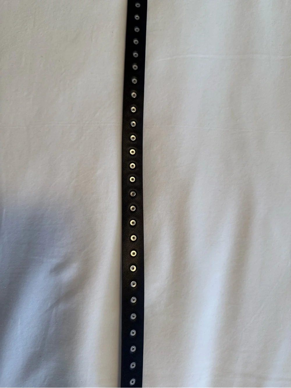 Rebecca Minkoff Studded Leather Belt thin flat studs silver